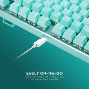 FANTECH Customizable Mint Green Spanish <strong>Keyboard</strong> 87 Keys <strong>Programmable</strong> Rgb Backlight Wired <strong>Mechanical</strong> <strong>Keyboard</strong> - Product Image 5