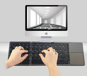 中国工場3レベル折りたたみ式ブルートゥースタッチパッドオフィスキーボードipad iOS AndroidタブレットPC携帯電話折りたたみ式ミニkeyb - Product Image 2