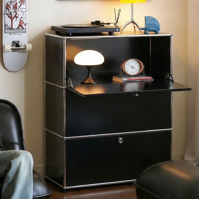 Three-layer cabinet-light luxury black