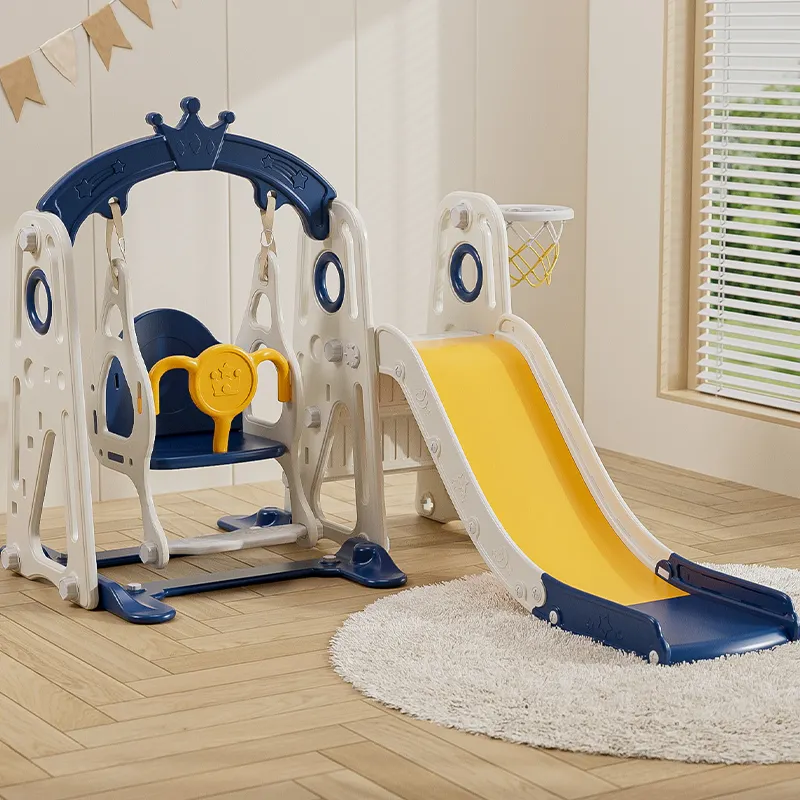 Toboggan professionnel 3 en 1 pour enfants, plastique, écologique, pour la maison, mini aire de jeux pour bébé, combinaison de balançoire intérieure pour enfant