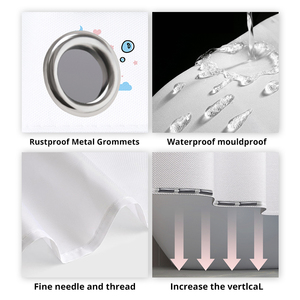 Hot Bán Thiết Kế Hiện Đại Polyester Rèm Cửa Tắm Với 12 Móc Chống Thấm Nước Cổ Điển Chuỗi Đèn Cho Phòng Tắm & Khách Sạn - Product Image 2