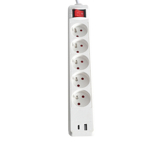 Francês Tipo 3-6 Maneiras Power Strip com Usb e Tipo C/ Euro Tipo Tomada de Energia com Controle Usb