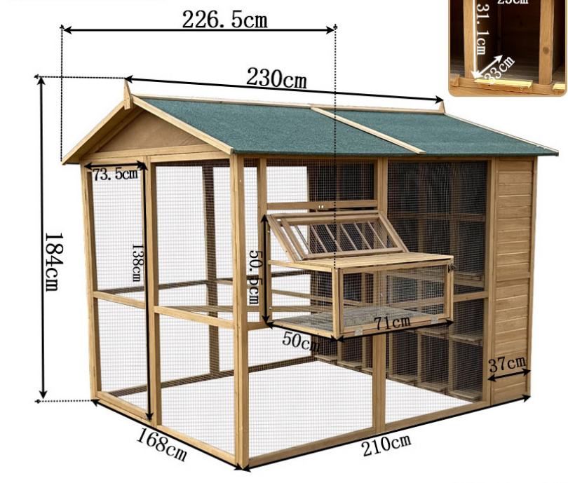 24 Chambre avec cage à sauter Marron