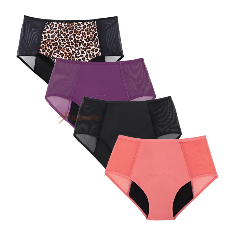 OEM new factory menstrual underwear pants leakproof mesh high waist ladies period panties