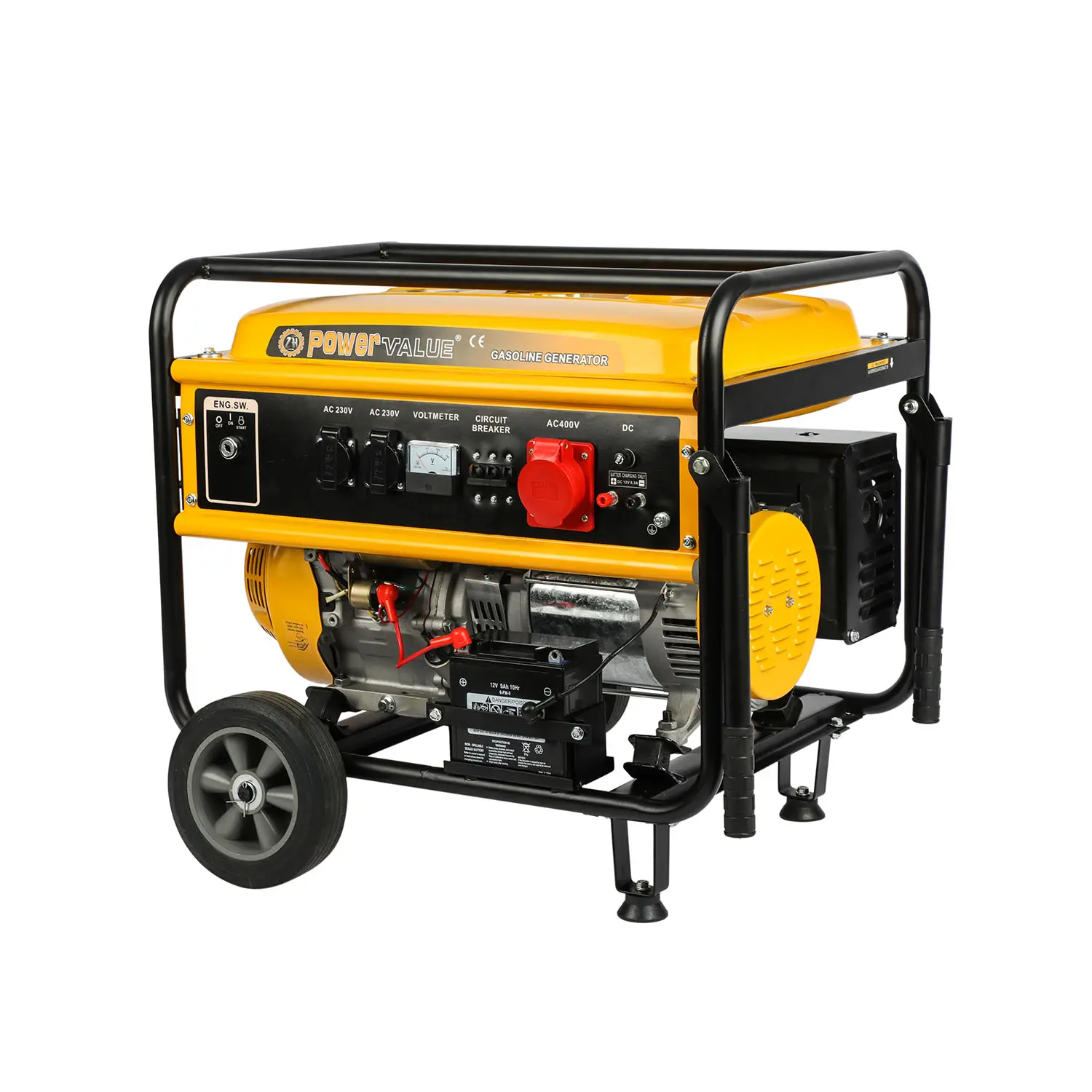 5kva 5500W Draagbare Benzinemotor Benzine Dual Fuel Generator Ac Thuisgebruik Met Wielen