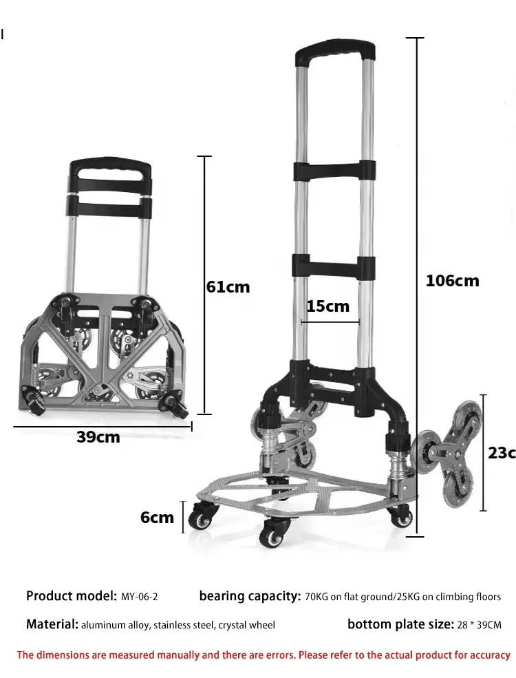 Aluminium 10-wiel 70Kg Draagvermogen Rvs Wiel Frame Vouwladder Auto