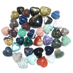 Pierre de guérison artisanale naturelle en gros Matériau mixte cœur en cristal cœur en quartz rose pour cadeau - Product Image 1