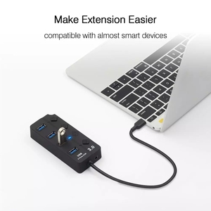 Hub USB 3,0 para ordenador PC de alta velocidad 4/7 Puerto USB 3,0 Hub Splitter con interruptor de encendido/apagado Multi para PC portátil en Stock