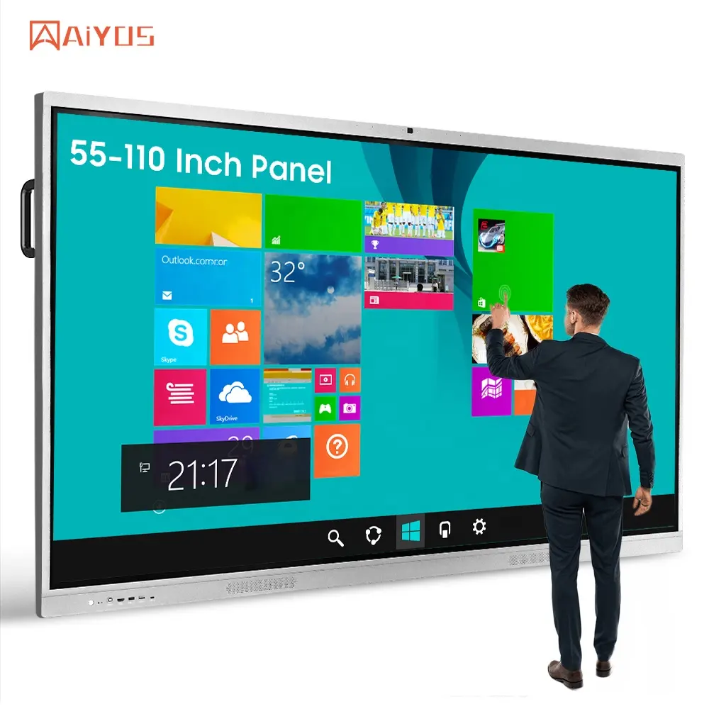 Aiyos Nieuwe R & D 110Inch Multi-Touch Uhd Led Interactieve Whiteboard Voor Klassikale Touchscreen Displays