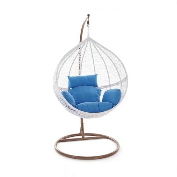 Custom Wicker Rattan Modern Patio Swings Outdoor Garden Hanging Egg Chairs with Stand