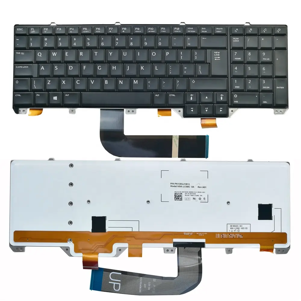 Buena calidad teclado para DELL Alienware M17X M18X R4 con luz de fondo