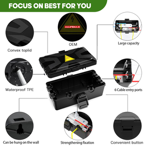 Allifemax IP54 vuông bên ngoài ổ cắm điện hộp chống bụi và không thấm nước PP nhựa hình vuông - Product Image 3