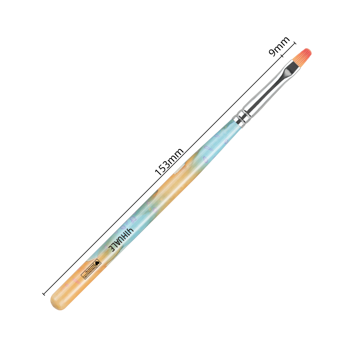 Yellow-blue beach style filbert brush