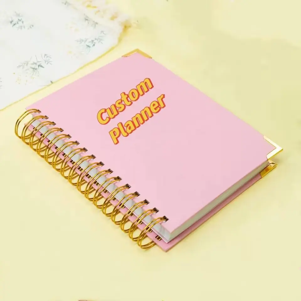 Completely Custom Your Artwork Ready Pink Spiral Bound A4 Size Teachers and Student Planners