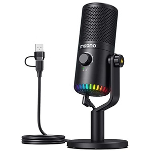 MAONO PC <strong>Programmable</strong> RGB Gaming Microphone for PC Gamer YouTube Podcast Mic Mute Headphone Jack Gain <strong>USB</strong> Condenser Microphones - Product Image 1
