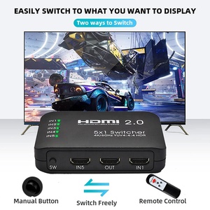 Xput 3Port 5Port <strong>HDMI</strong> 2.0 Switcher Switch 3x1 5x1 4K 60Hz HDCP 2.2 3 in 1 Out 5 in 1 Out <strong>HDMI</strong> Switch Switcher With IR Remote - Product Image 5