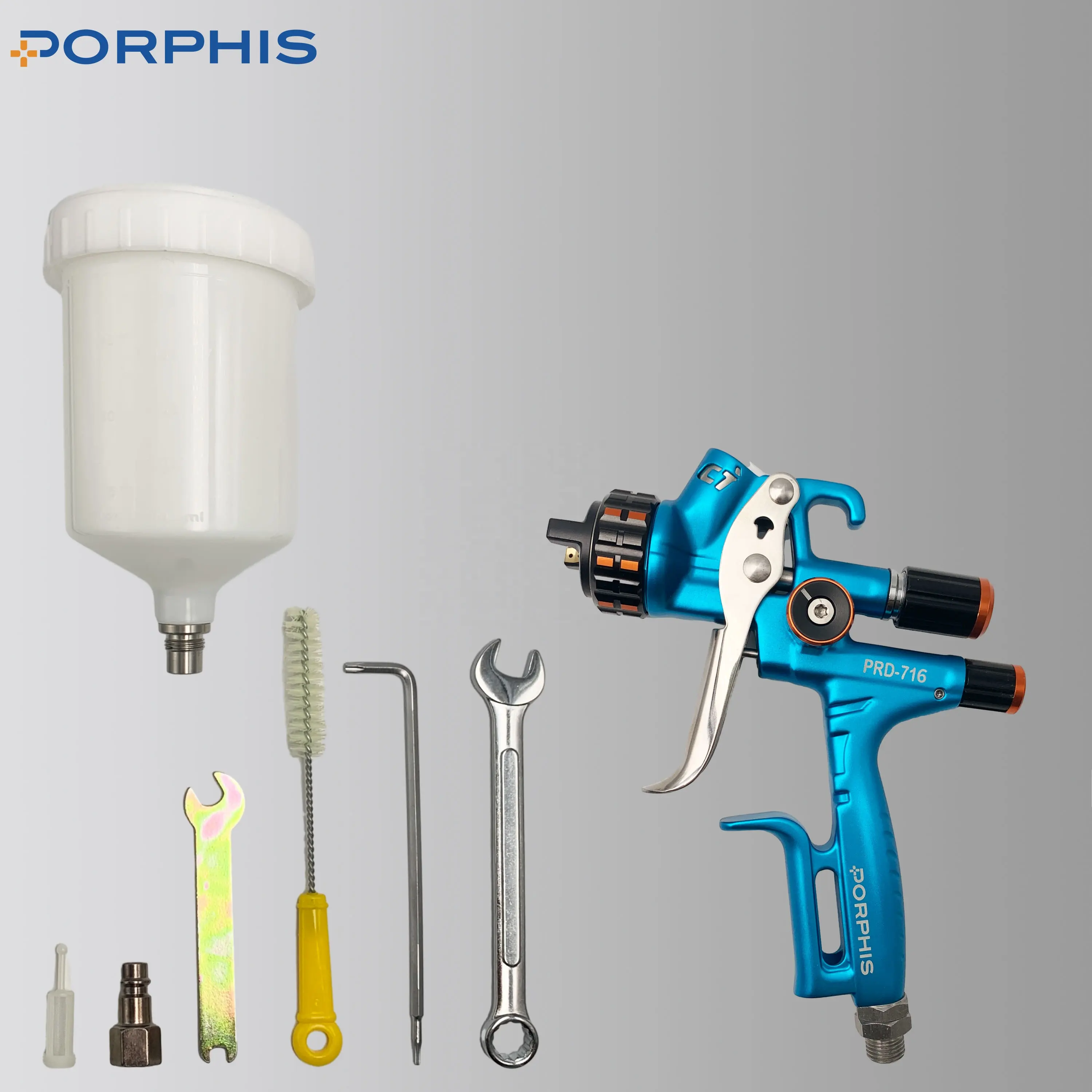 Porphis Spuitpistool PRD-716 Hte Hoge Kwaliteit Hvlp Spuitpistool Op Waterbasis 1.3 Pistool Kleine Compressor