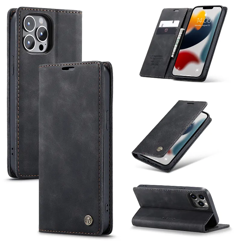 New Arrival Leather Phone Cases For iPhone 13 Book Flip Wallet Phone Case Cover with Card Slots Holders for iphone 12 14