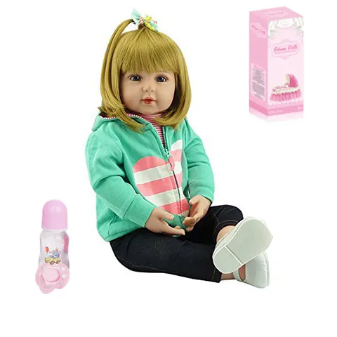 45cm 부드러운 실리콘 다시 태어난 아기 인형 장난감 소녀 두 머리 색상 공주 유아 아기 실물 같은 아이 생일 선물
