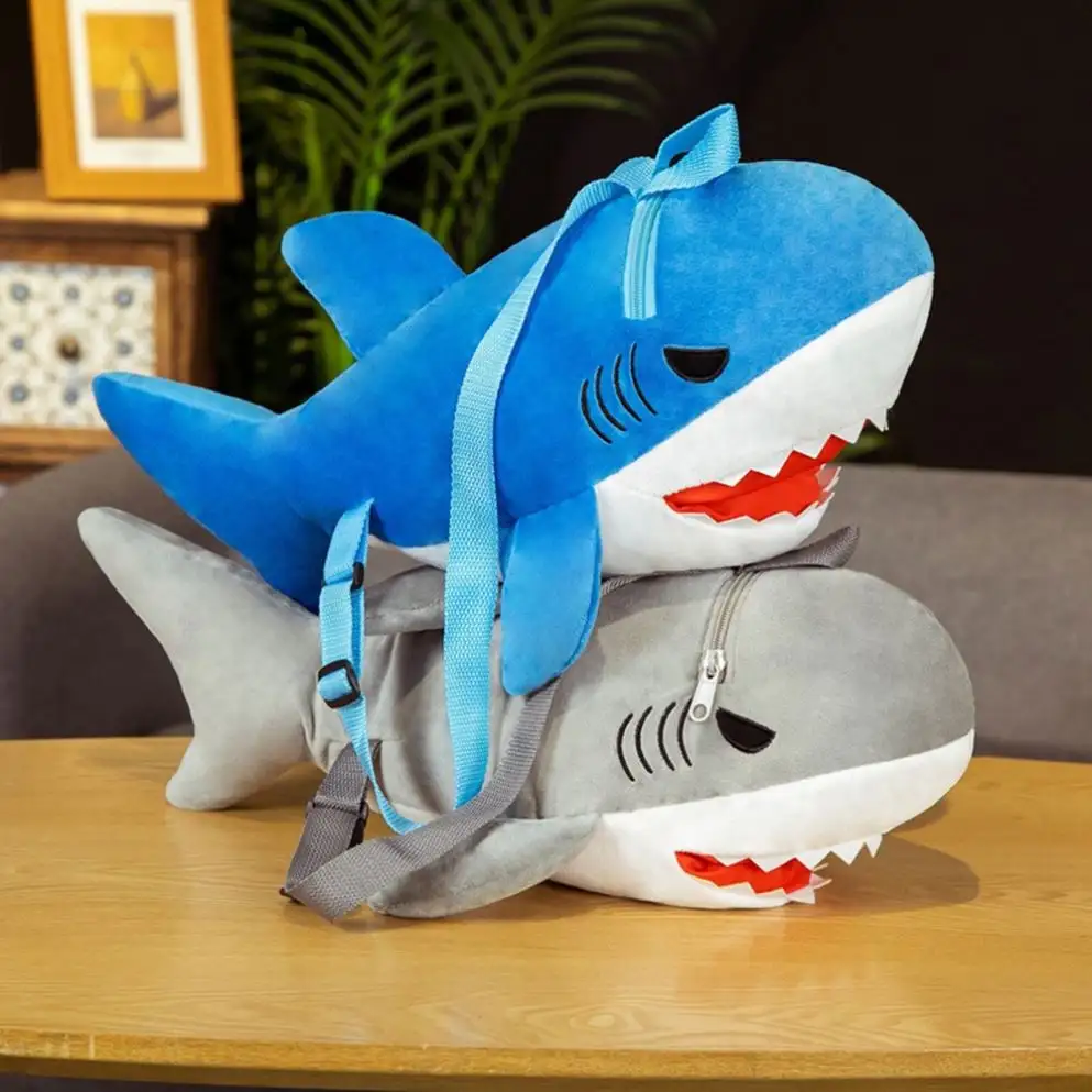 Süper yumuşak doldurulmuş hayvan köpekbalığı balina hediyeler için peluş oyuncak karikatür pelüş çanta köpekbalığı oyuncak yastık