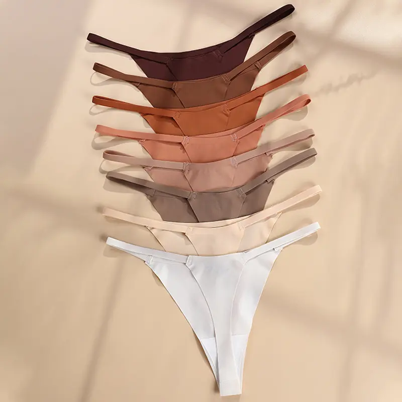 Strings sexy personnalisés à ceinture fine et sans couture Bretelles taille basse pour femmes Sous-vêtements une pièce de yoga à séchage rapide