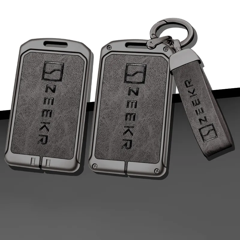 Capa de chave de carro em couro, capa com novo design de liga de zinco para zeekr 001, cartão inteligente, capa protetora, acessórios remotos