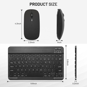 VONN Custom Lightweight Office <strong>Computer</strong> Rechargeable Ultra Slim Multi-Device <strong>Wireless</strong> BT <strong>Keyboard</strong> and <strong>Mouse</strong> <strong>Combo</strong> for Tablet - Product Image 2