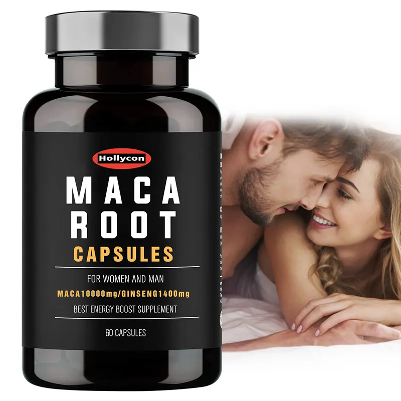 Hollycon OEM Capsules de racine de maca de haute qualité pour les femmes et les hommes Performance et soutien de l'humeur Meilleur supplément de stimulation de l'énergie