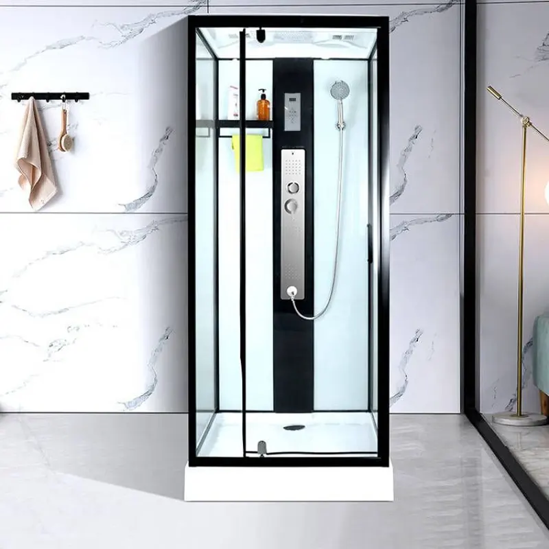 Douche à vapeur nouveau modèle de cabine de douche de toilette en verre brise-vitre à porte coulissante