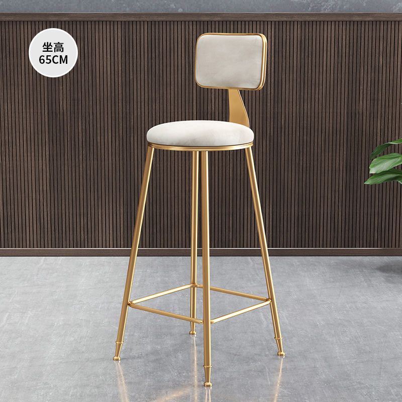 Deuxième génération, chaise dorée, velours blanc, 65cm