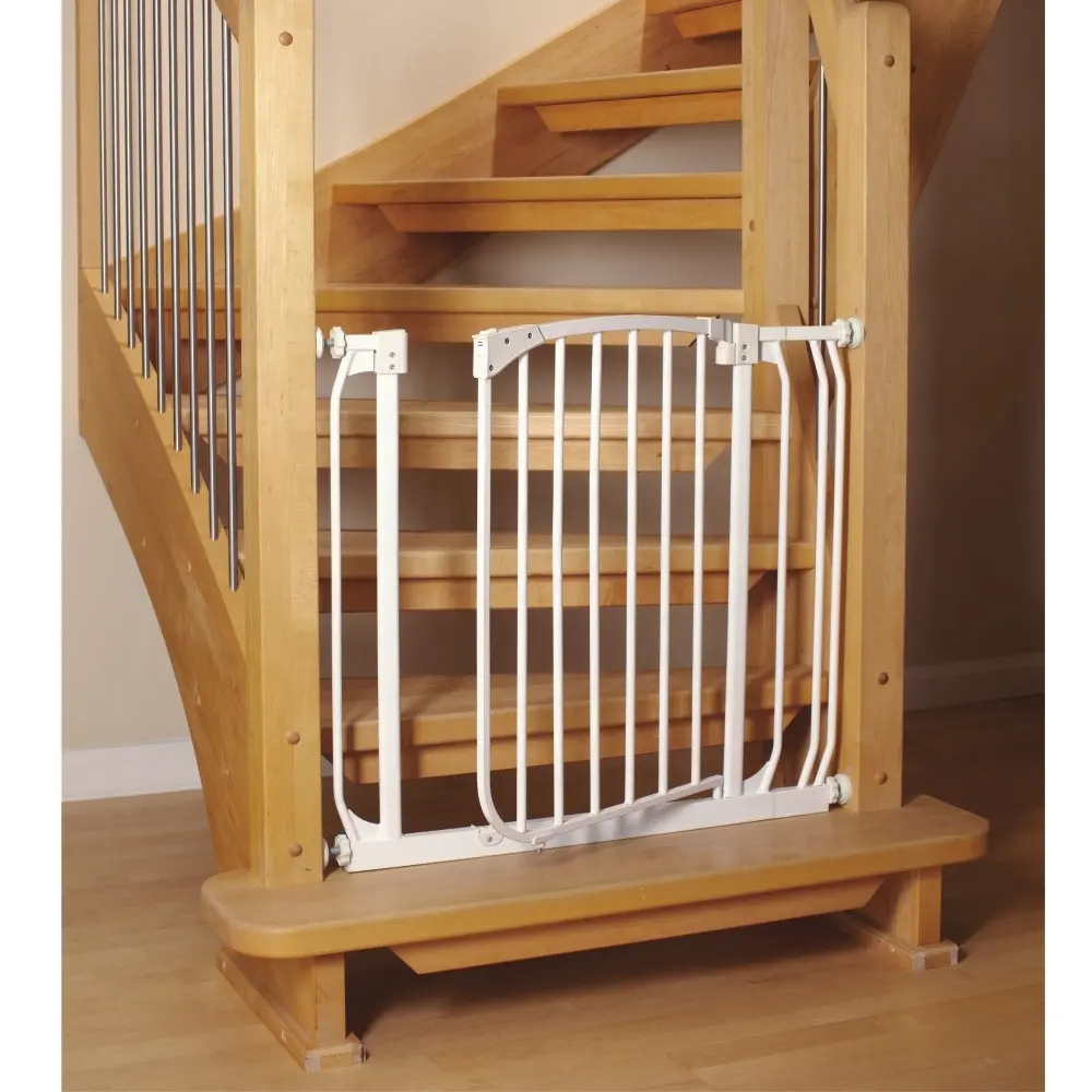 Puerta de seguridad ajustable de alta calidad sin taladro para niños a prueba de bebés para escaleras mascota Baiirer