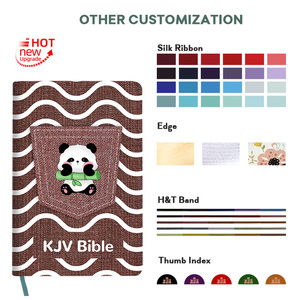 革新的なポケットメイドユニークなパンダパターンKJVリネンカバーSaint Bible Book Printing - Product Image 3