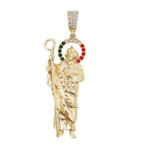Factory Direct St. <strong>Jude</strong> and Virgin Mary Pendant Gold Plated Religious Design Mainly Made of Alloy for European Market - Product Image 1