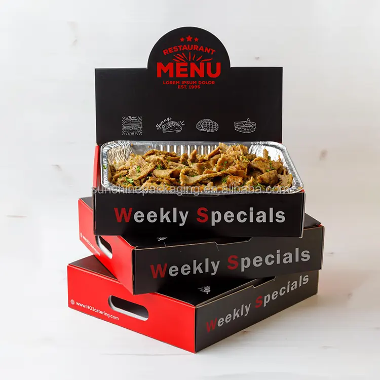 Imballaggio alimentare Kraft usa e getta personalizzato Logo stampato da asporto per andare al ristorante con scatola di Catering al pascolo caldo per la ristorazione