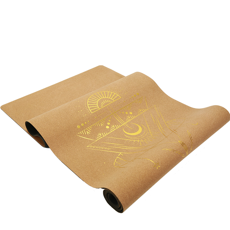 Cork Yoga Mat - gold stamp