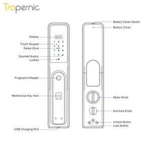 Yeni stil otomatik kilitleme güvenli sistemi Tuya kablosuz Zigbee APP ev biyometrik parmak izi akıllı dijital kilit - Product Image 5