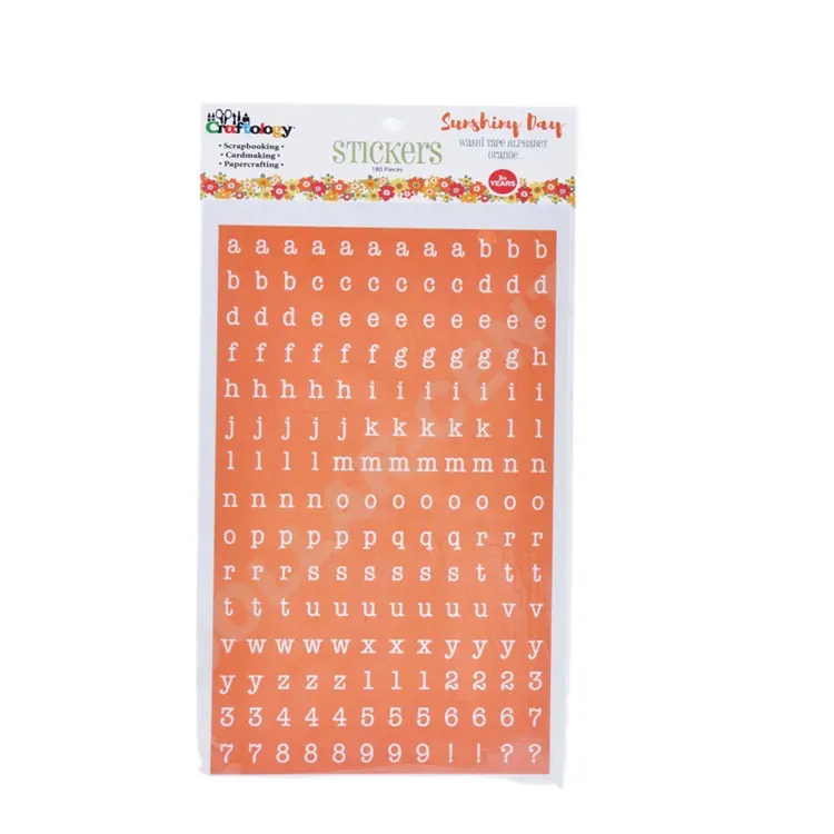 Fashion new style washi tape alphabet orange paper sticker