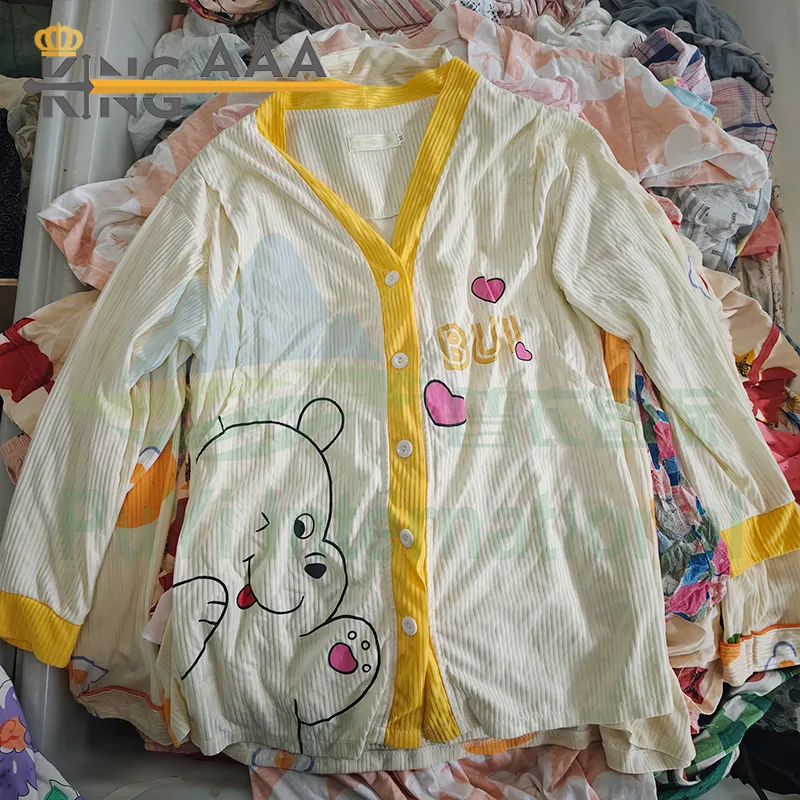Pakaian tidur bekas綿の女の子パジャマ女性パジャマ子供用パジャマ綿で2年から10年
