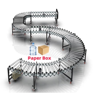 Caja de papel Transportador de rodillos expandible flexible motorizado de dos direcciones para carga de camiones contenedores Descarga