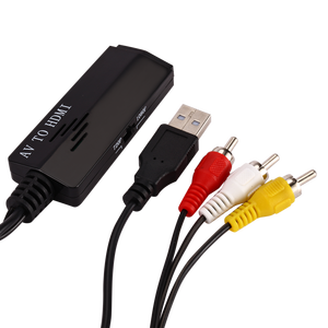 Mini compuesto RCA CVBS AV a HDMI Audio Video Adaptador convertidor PAL/NTSC con Cable de carga USB para pc xbox ps4 tv vh