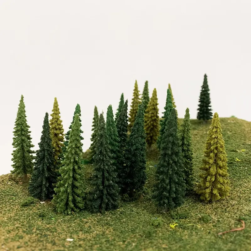 6,5 cm Material plástico modelo Pino escala árboles para Diama arquitectura Micro paisaje simulación tren diseño