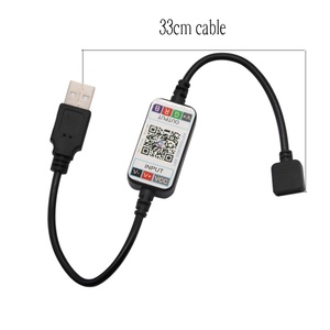 Музыкальный контроллер со светодиодной лентой, USB, 4 контакта, синий зуб, RGB, 5 В, 24 В, режим микрофона, 1600 миллионов цветов, диммер, мини RGB-контроллер освещения