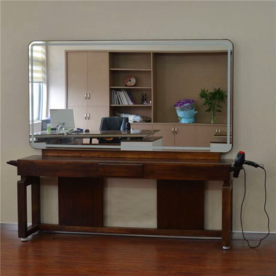 Table miroir double position en bois massif intégré