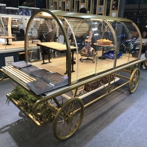 Gabinete de exhibición de pan para ventas de panadería Carro de cartón Modelado y cubierta de vidrio para estantes de exhibición de escaparate - Product Image 1