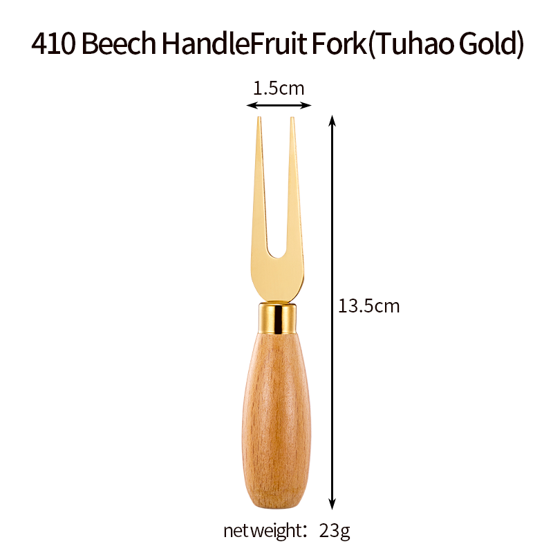 ส้อมด้ามไม้410 (ทอง Tuhao)