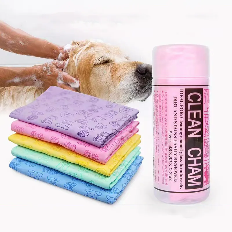 Toalla absorbente de microfibra para perro, toalla de secado rápido para limpieza de mascotas