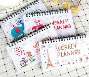Calendario dei cartoni animati pianificatore settimanale libro studente portatile Notebook planner stampa personalizzata quaderni per studenti - Product Image 2