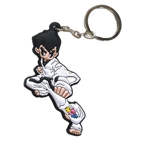 Toptan Karate Cluds hediyeler ucuz promosyon çeşitli pvc Taekwondo öğrenciler karikatürler anahtarlıklar