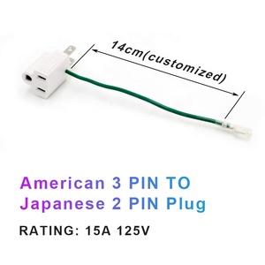 PSE Certified Tp <strong>755</strong> Standard Japanese Power <strong>Socket</strong> Convert 2PIN to US 3 PIN Adapter Connector - Product Image 3