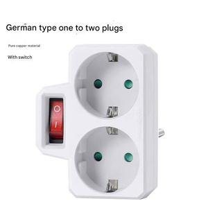 德国标准一对二转换插头开关控制按钮嵌入式电源板适配器 - Product Image 4